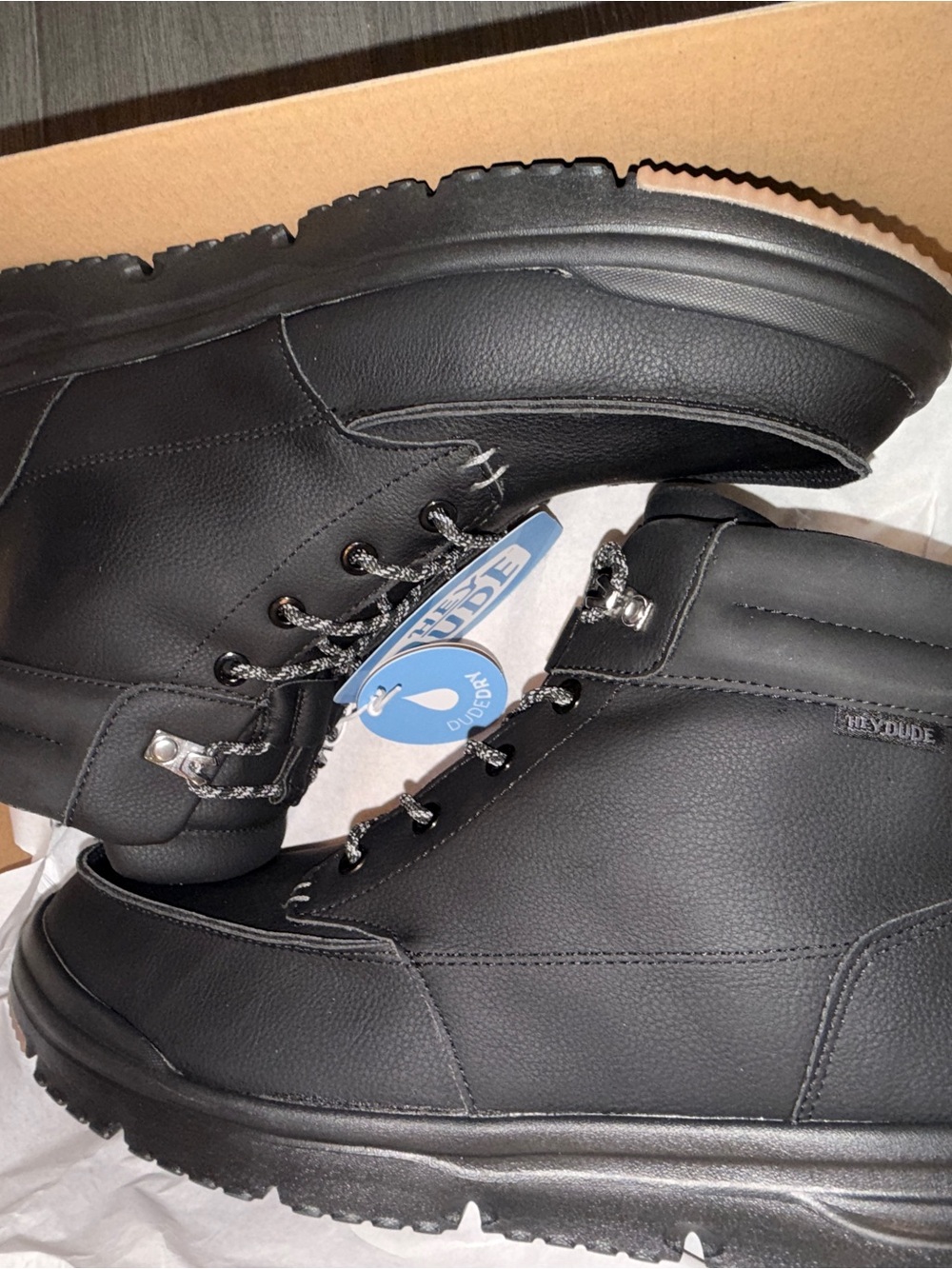 HEYDUDE Bradley II Classic Men’s Boots Size 11 Black New - Picture 7 of 10